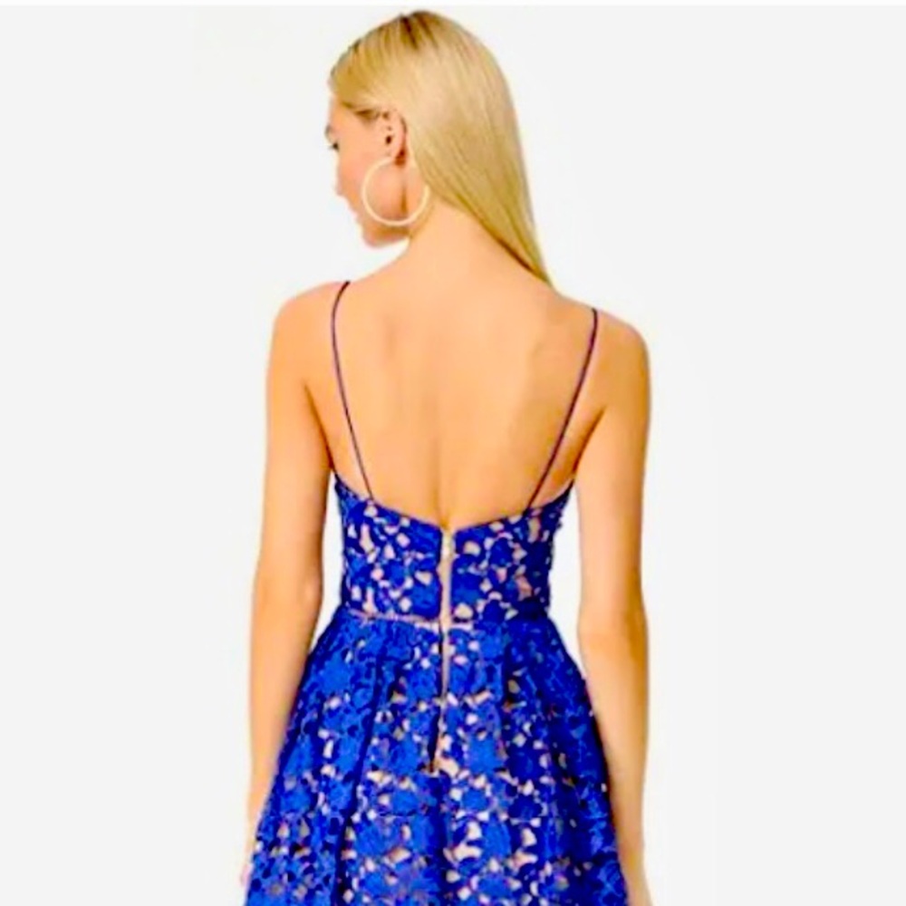 SELF PORTRAIT Azaelea Dress in Midi Cobalt - UK06/US02